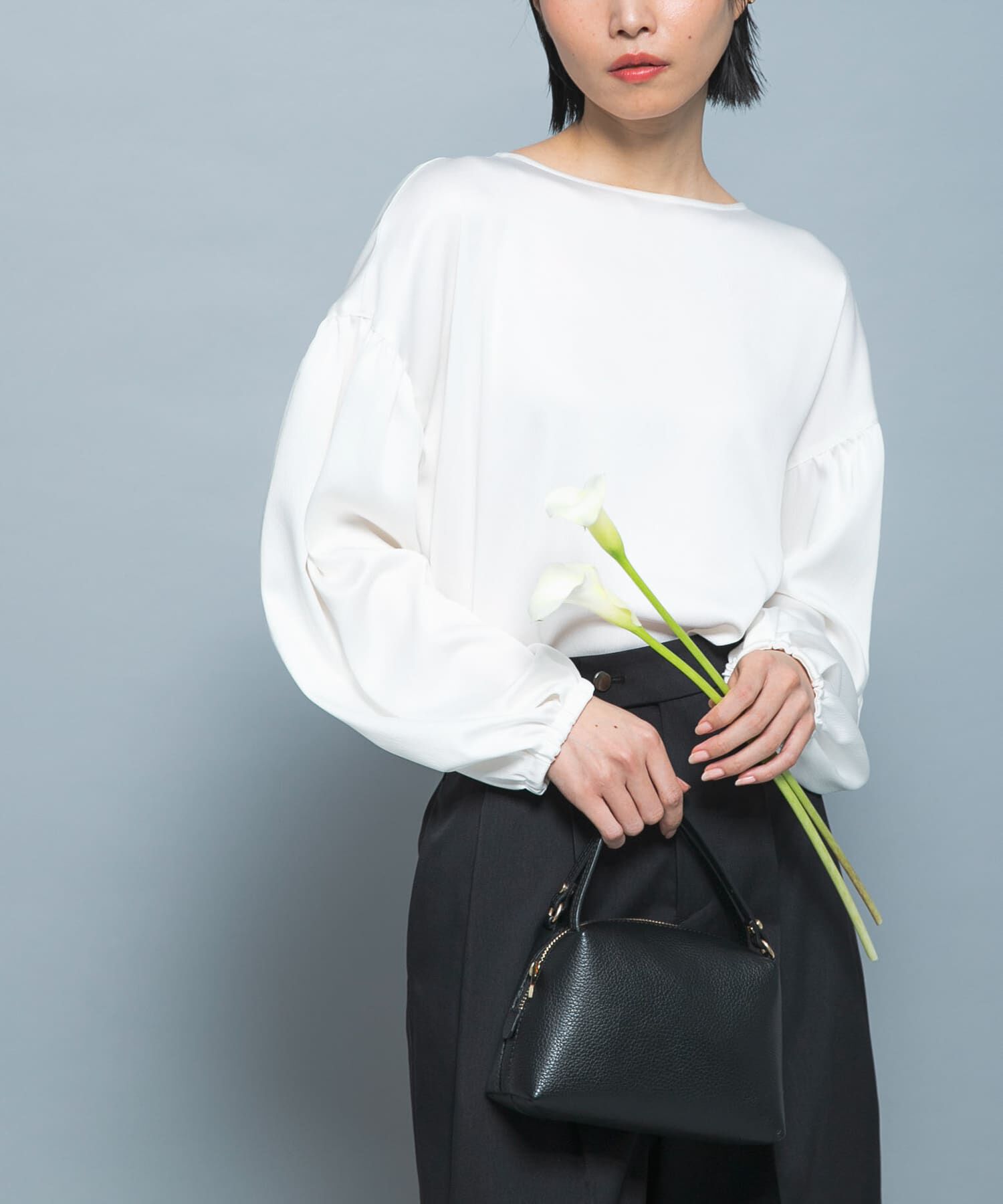 URBAN RESEARCH ROSSO「ハンマーサテンギャザーブラウス」|シャツ・ブラウス|