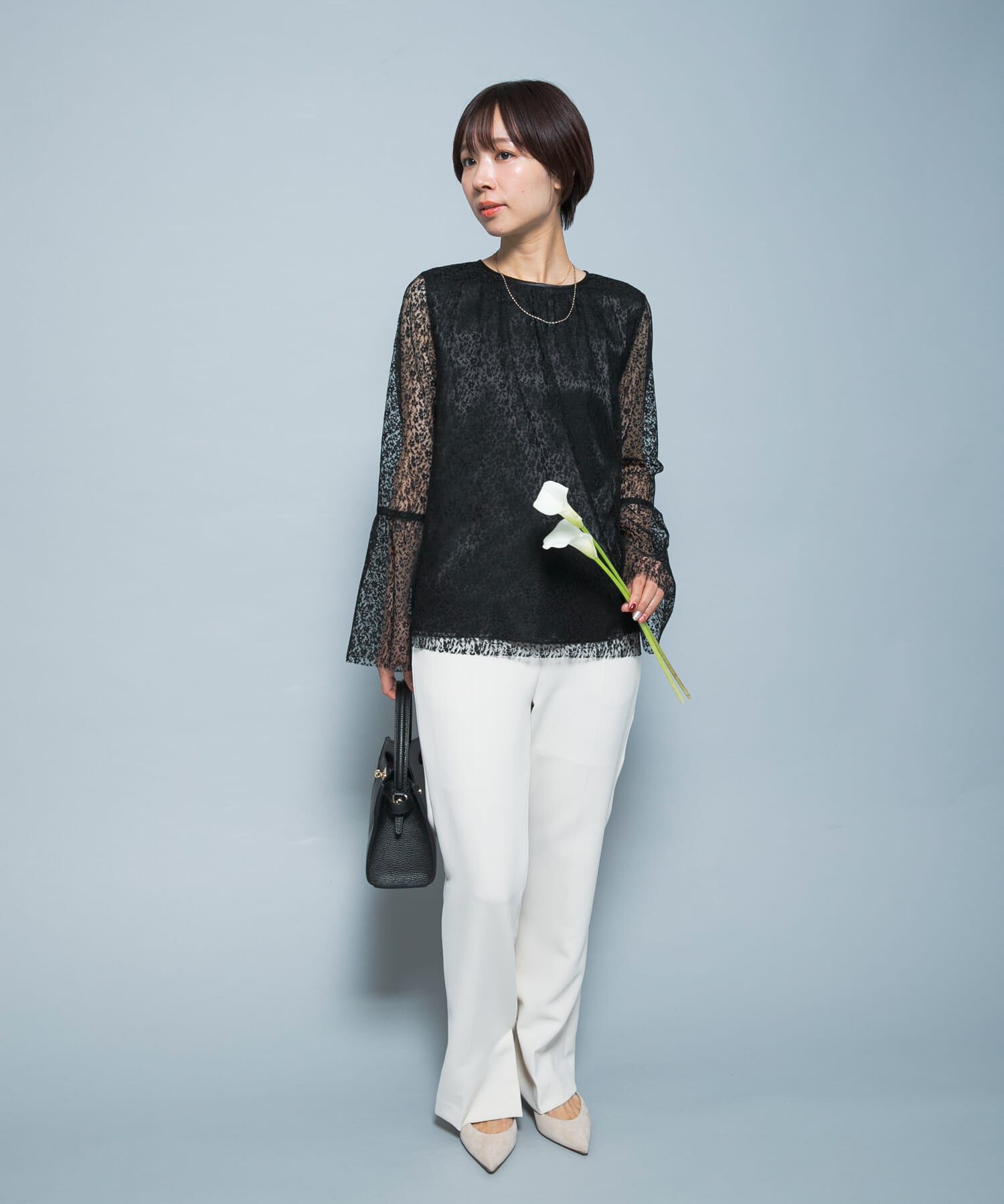 URBAN RESEARCH ROSSO「フレアスリーブレースブラウス」|シャツ・ブラウス|