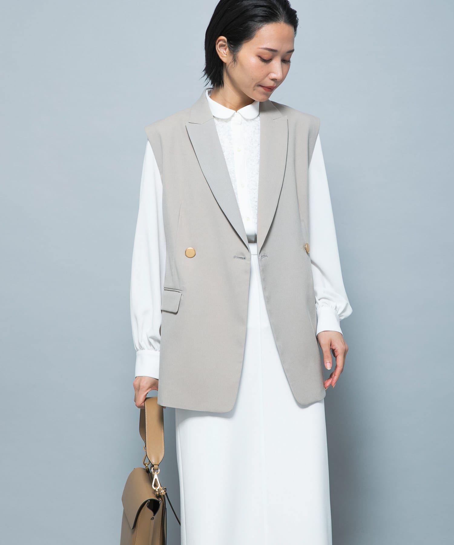 URBAN RESEARCH ROSSO「防シワシャンブレーツイルダブルジレ」|ベスト・ジレ|