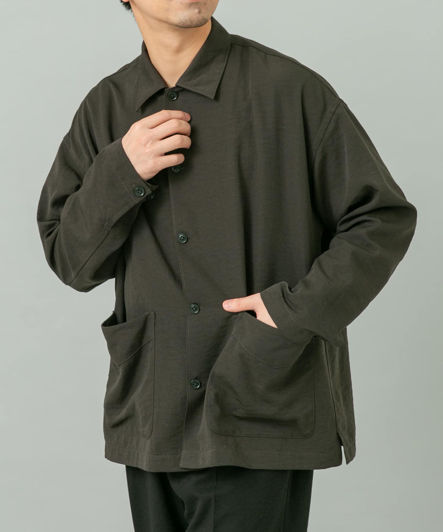 URBAN RESEARCH ROSSO「『セットアップ対応』ドライイージーシャツジャケット」|ノーカラーコート|