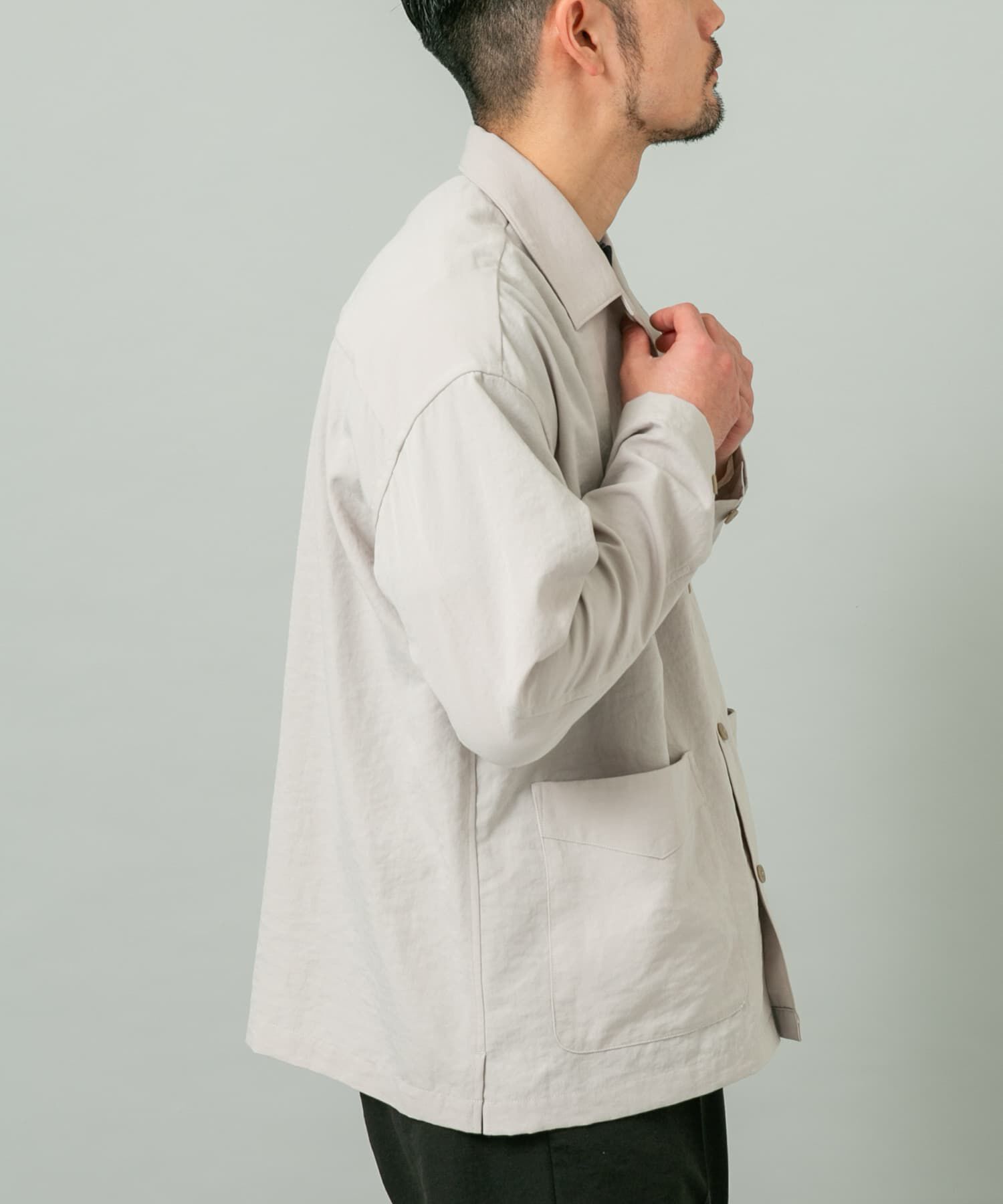 URBAN RESEARCH ROSSO「『セットアップ対応』ドライイージーシャツジャケット」|ノーカラーコート|