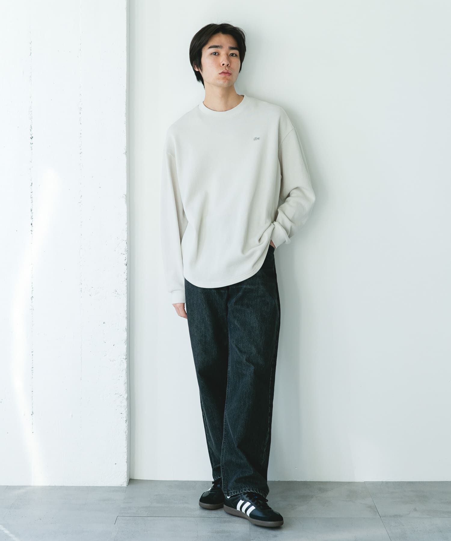 URBAN RESEARCH DOORS「『別注』LACOSTE&times;DOORS　THICK PIQUE ROUND LONG-SLEEVE」|Tシャツ・カットソー|