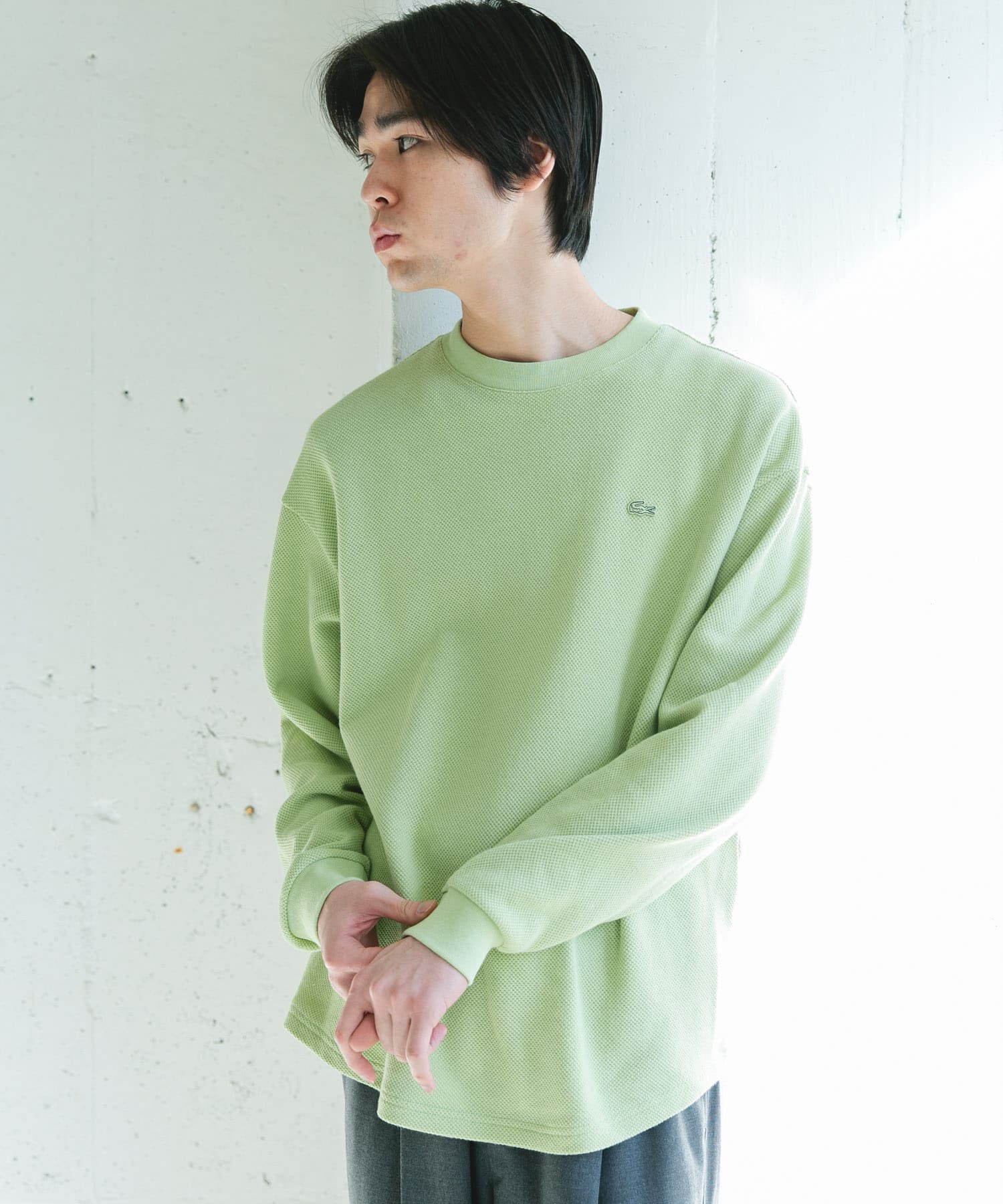 URBAN RESEARCH DOORS「『別注』LACOSTE&times;DOORS　THICK PIQUE ROUND LONG-SLEEVE」|Tシャツ・カットソー|