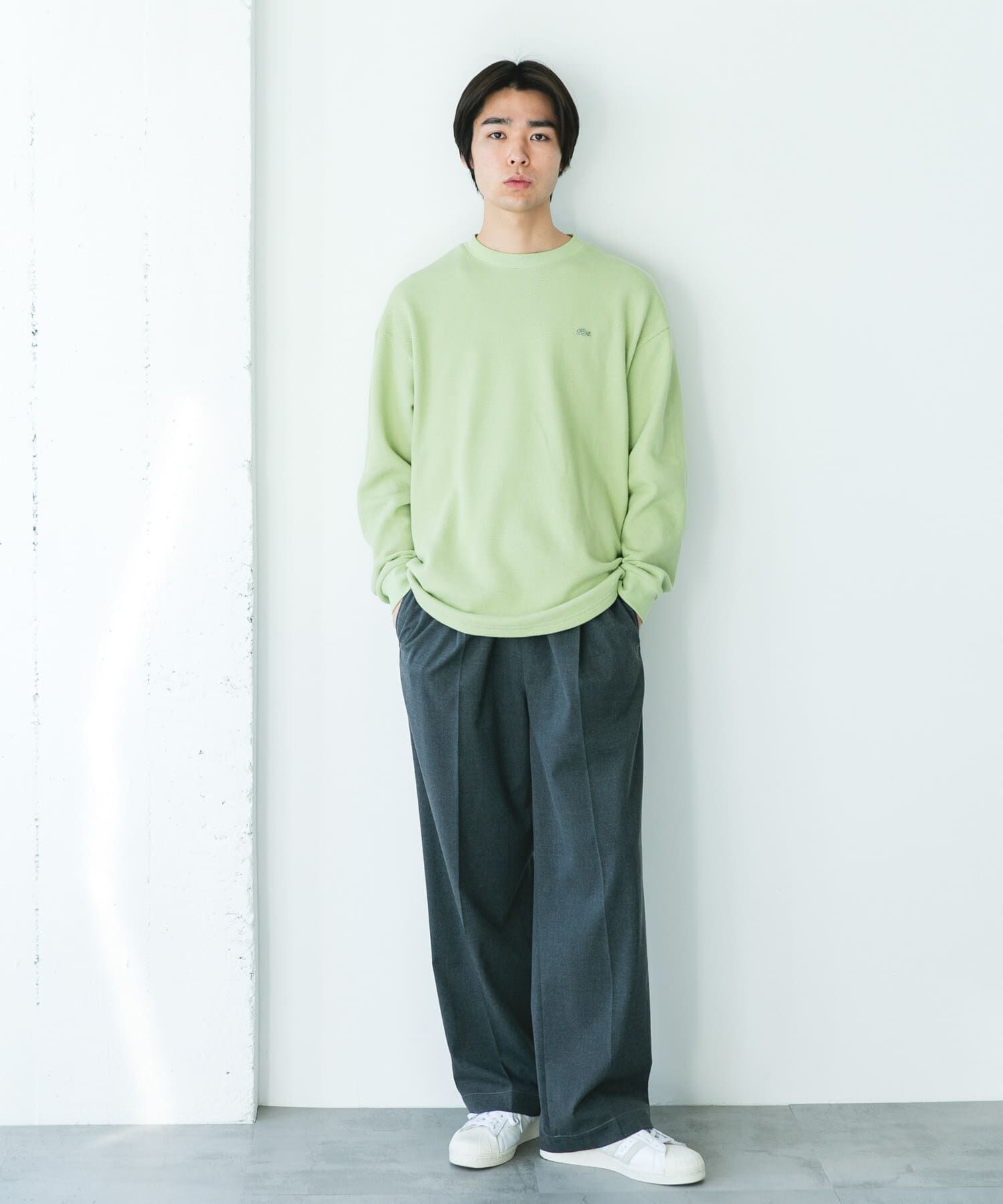 URBAN RESEARCH DOORS「『別注』LACOSTE&times;DOORS　THICK PIQUE ROUND LONG-SLEEVE」|Tシャツ・カットソー|