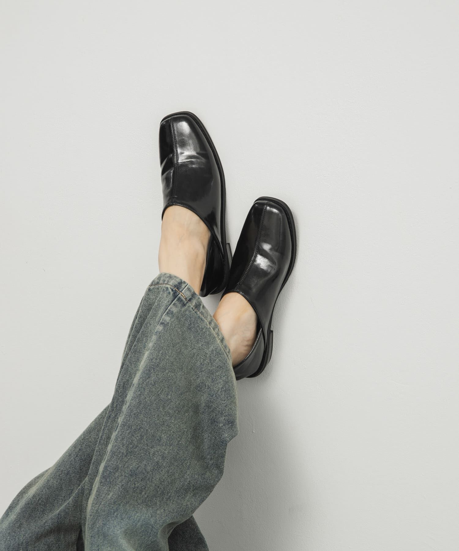  「センターステッチスクエアトゥスライドシューズ」|その他|