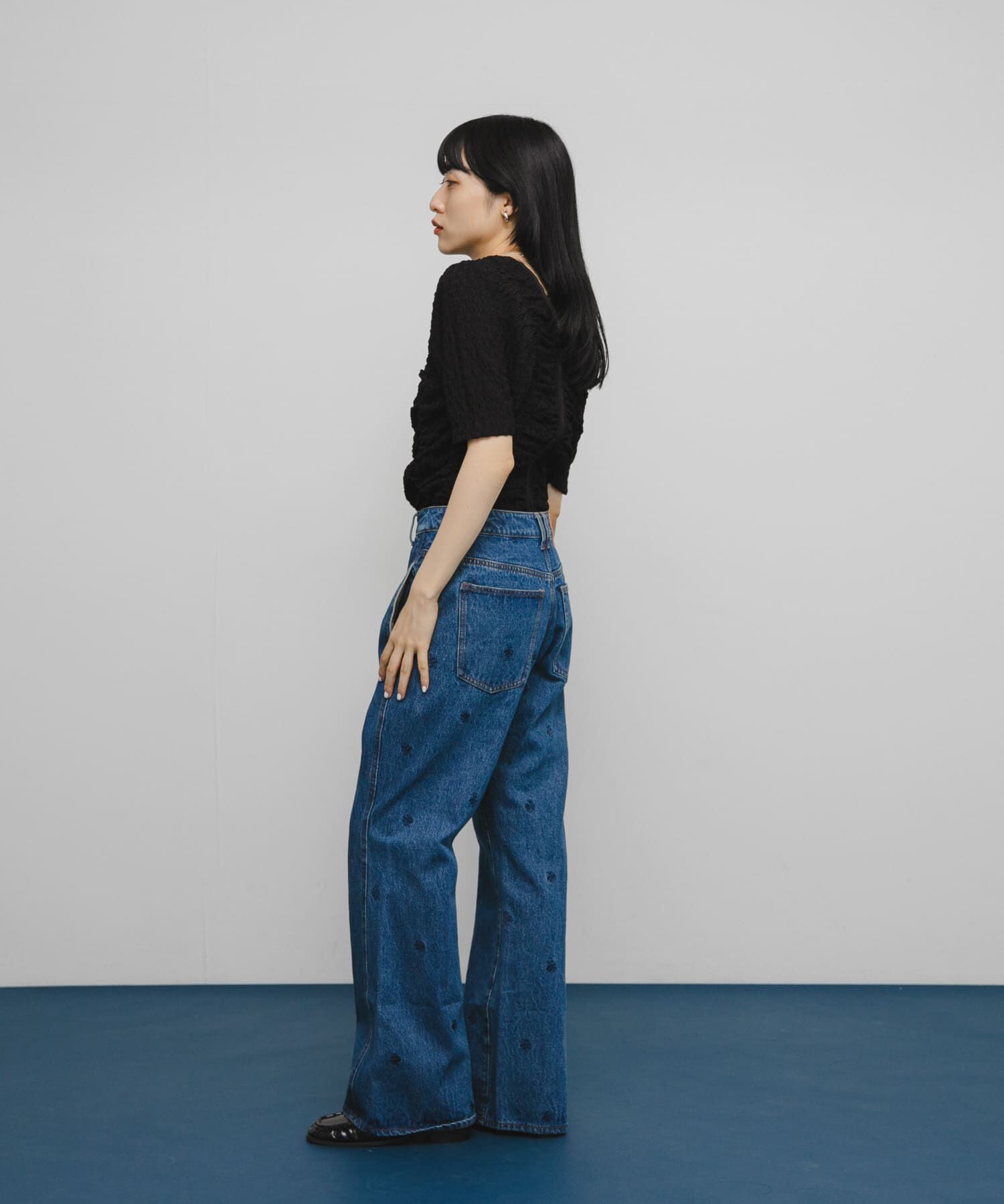  「シャーリングホックトップス」|Tシャツ・カットソー|