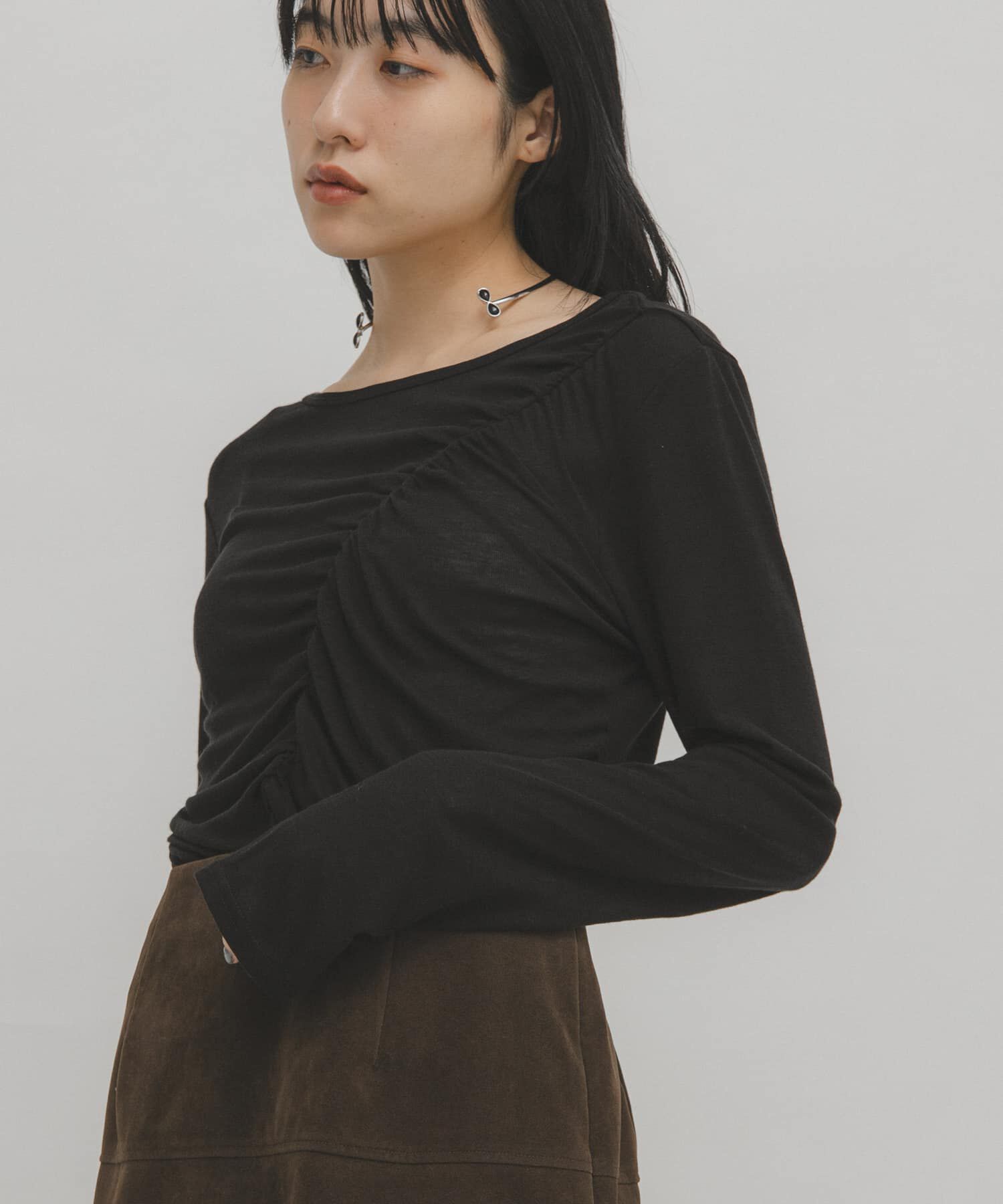  「アシメドレープTEE」|Tシャツ・カットソー|