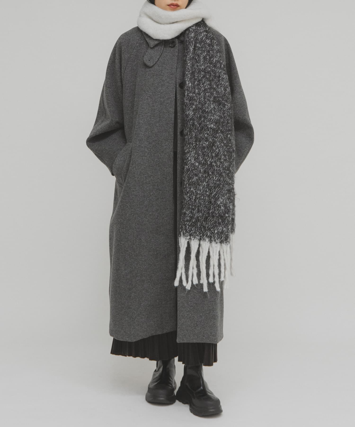  「ステンカラーコクーンロングコート」|ステンカラーコート|