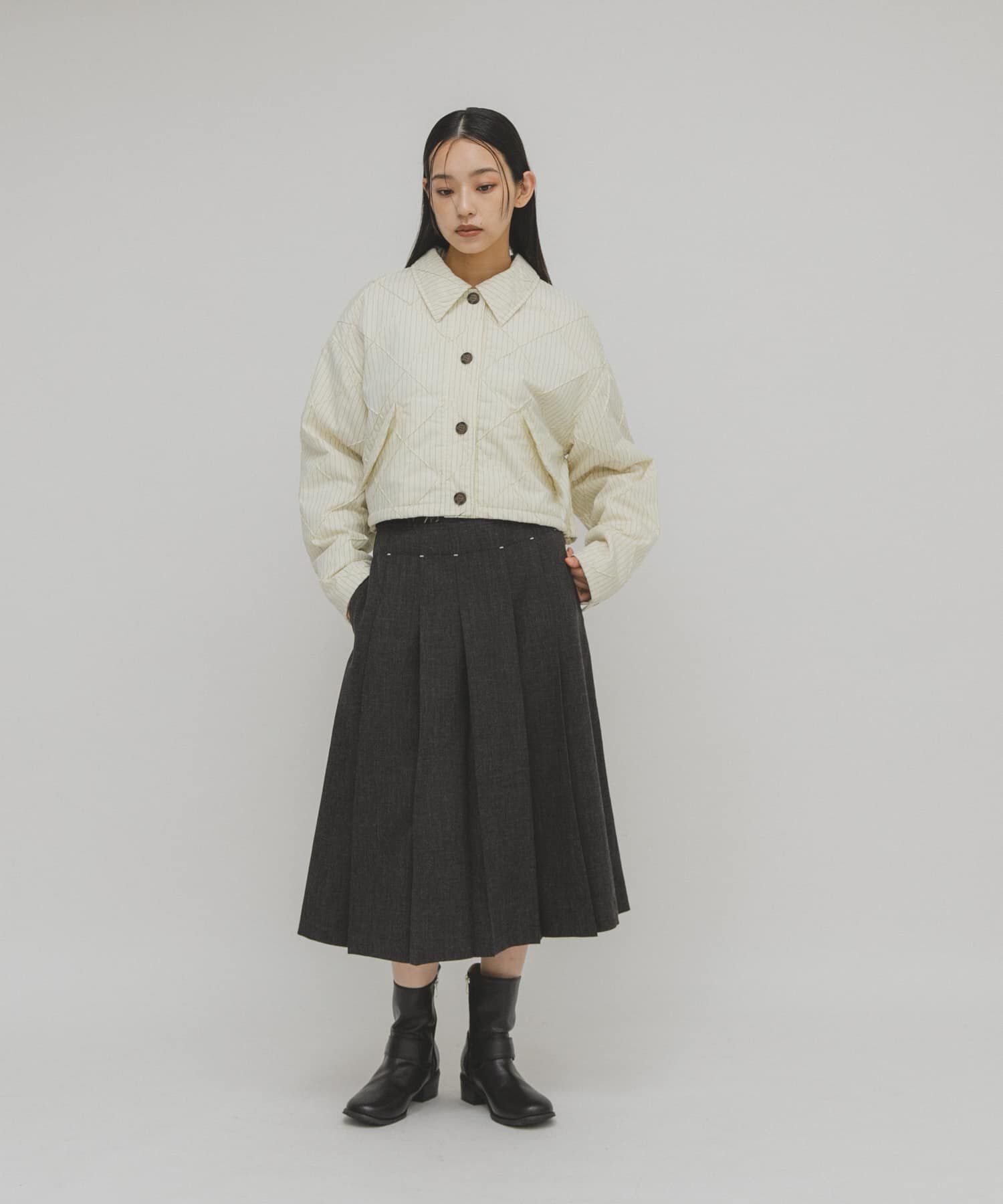  「キルティングシャツブルゾン」|ダウン|