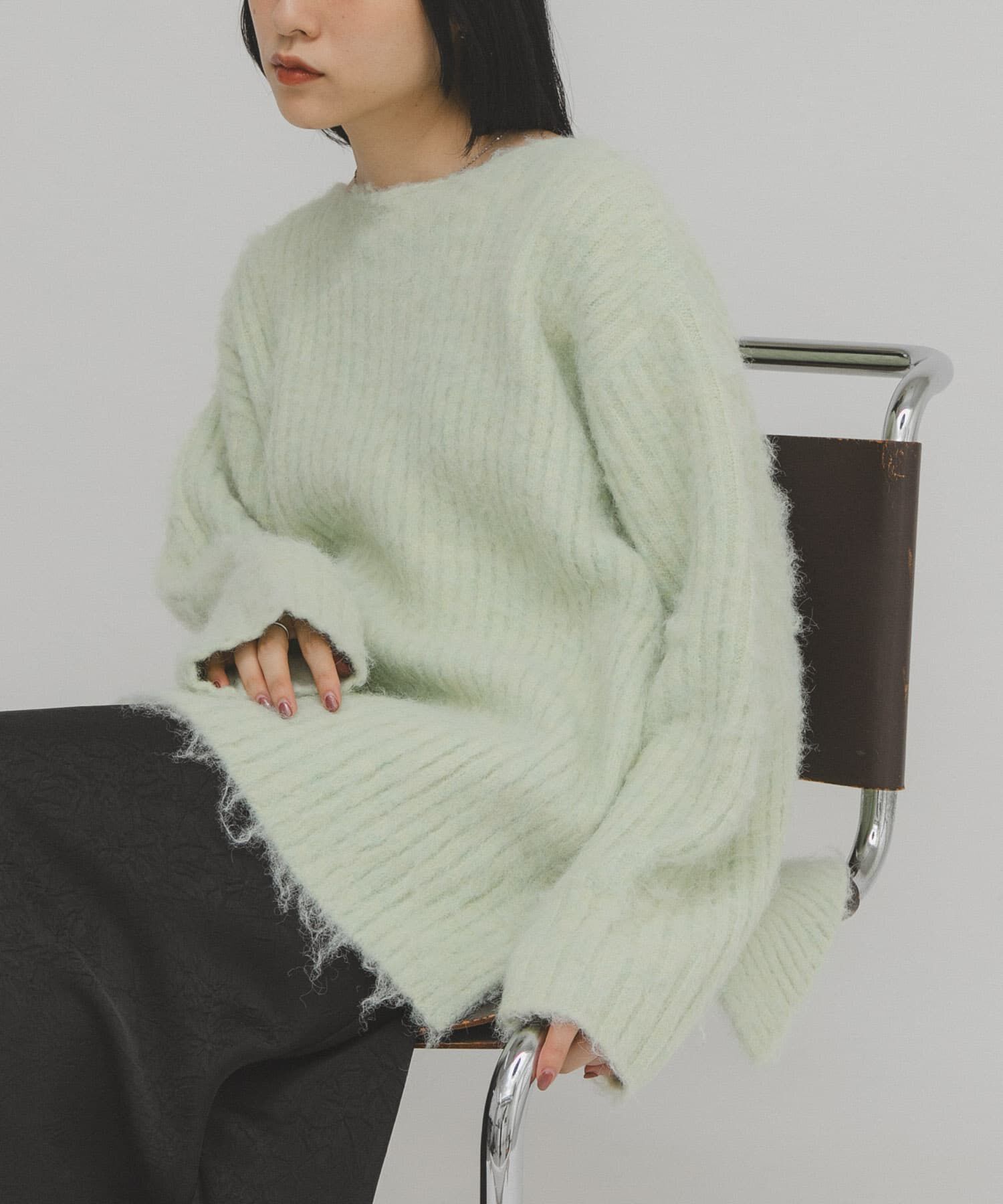  「シャギールーズリブニット」|ニット・セーター|グリーン系その他