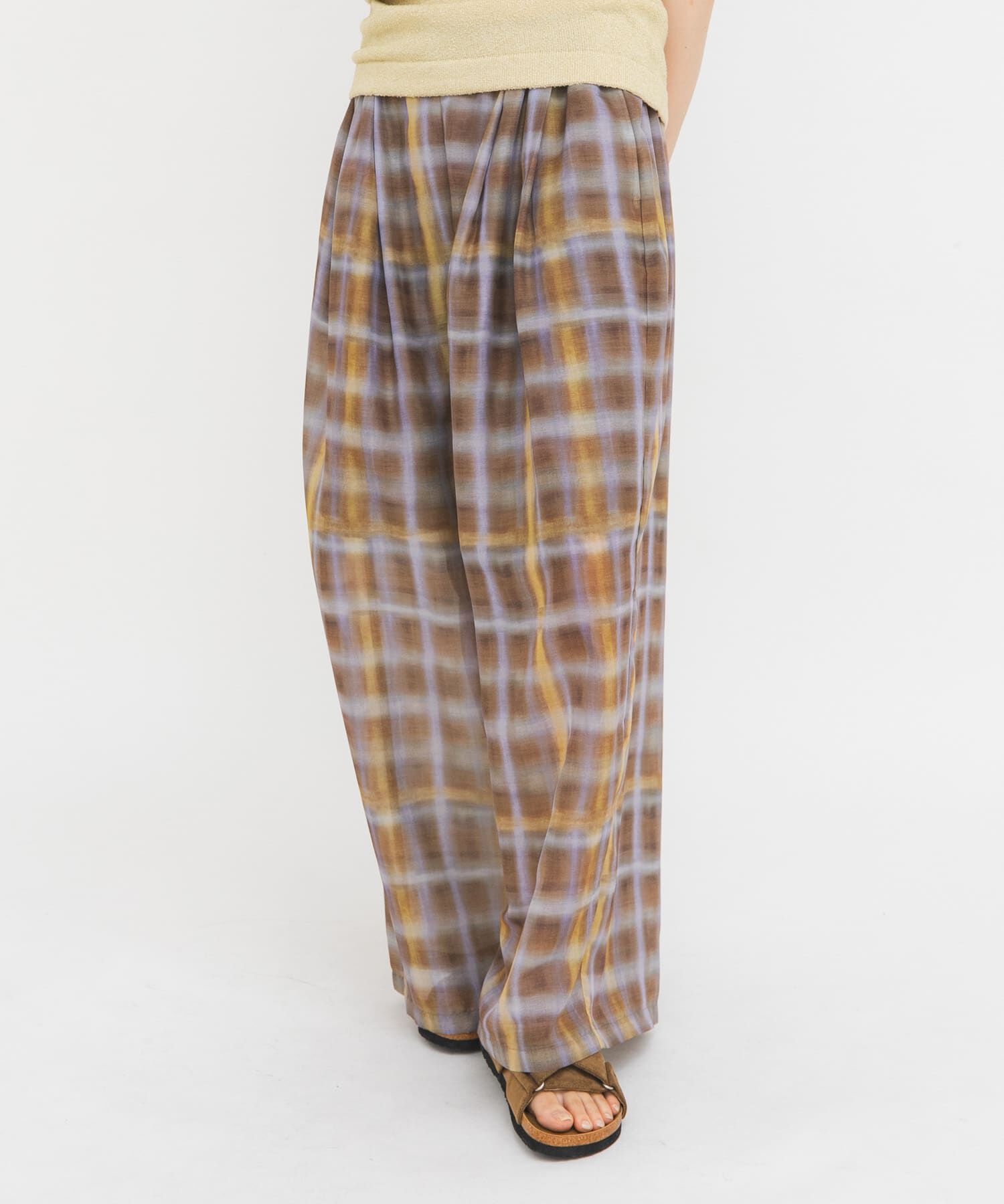  「シアーチェックWIDEパンツ」|その他|