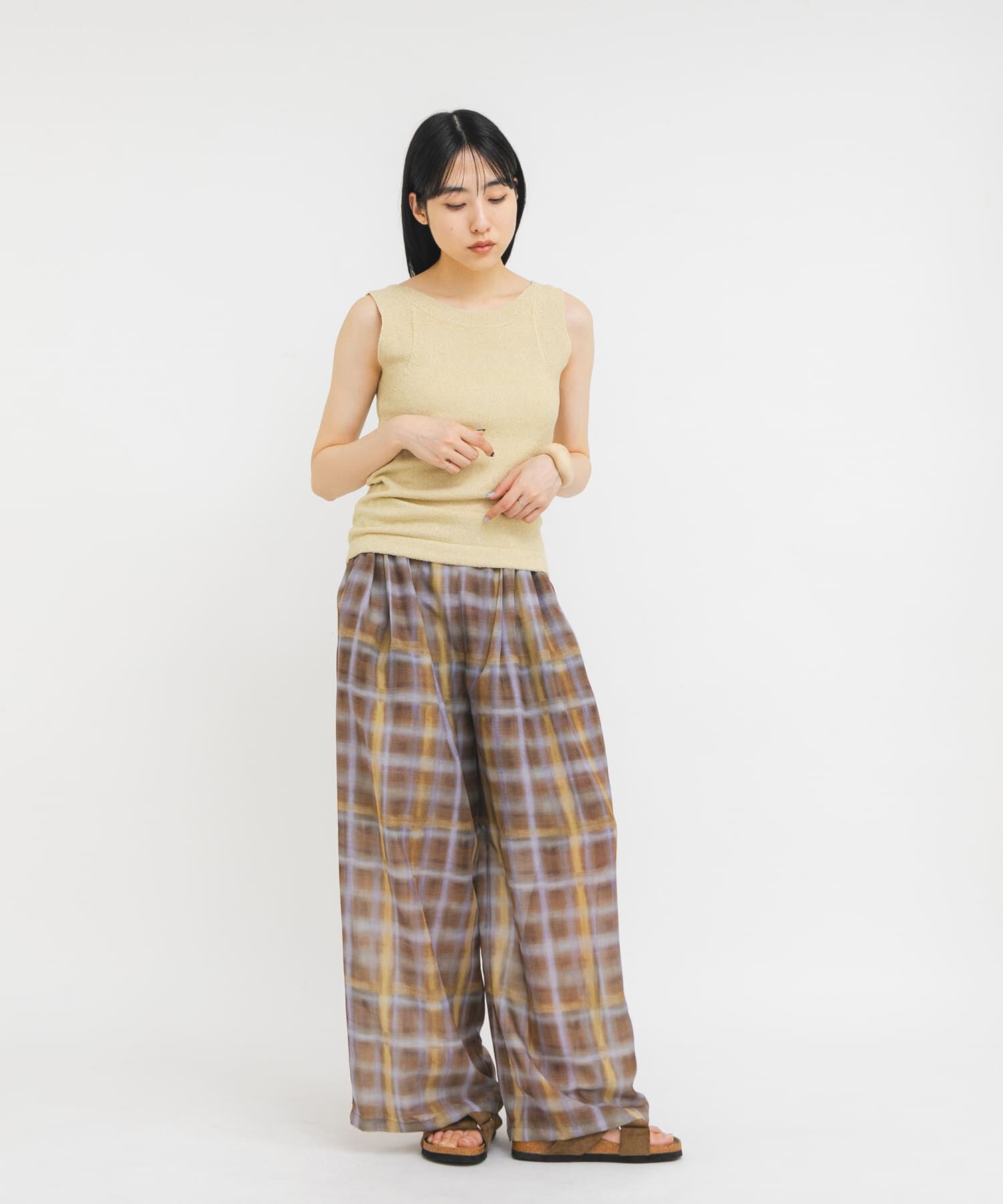  「シアーチェックWIDEパンツ」|その他|