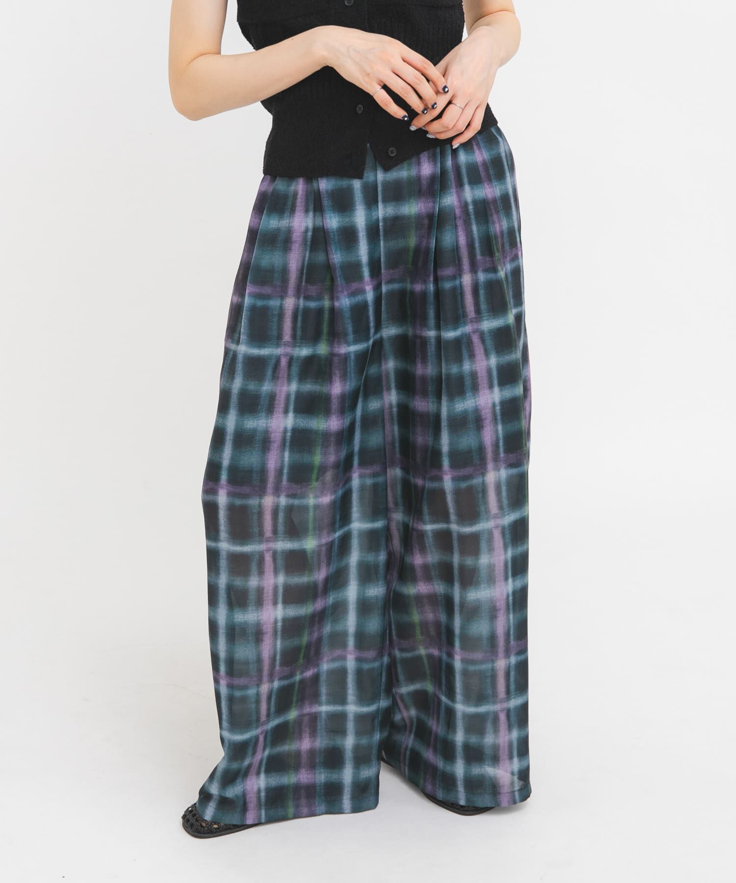  「シアーチェックWIDEパンツ」|その他|