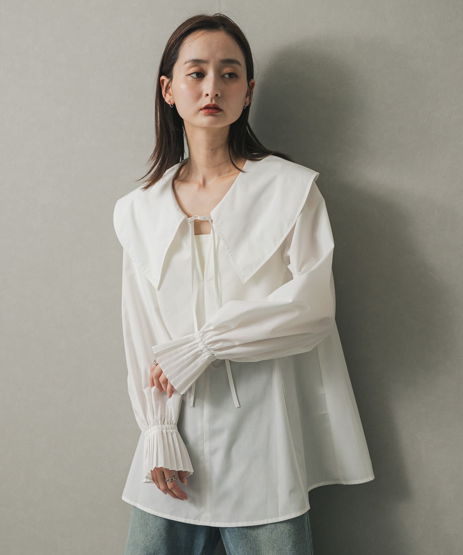 SENSE OF PLACE by URBAN RESEARCH「ビッグカラーカフスプリーツブラウス」|シャツ・ブラウス|