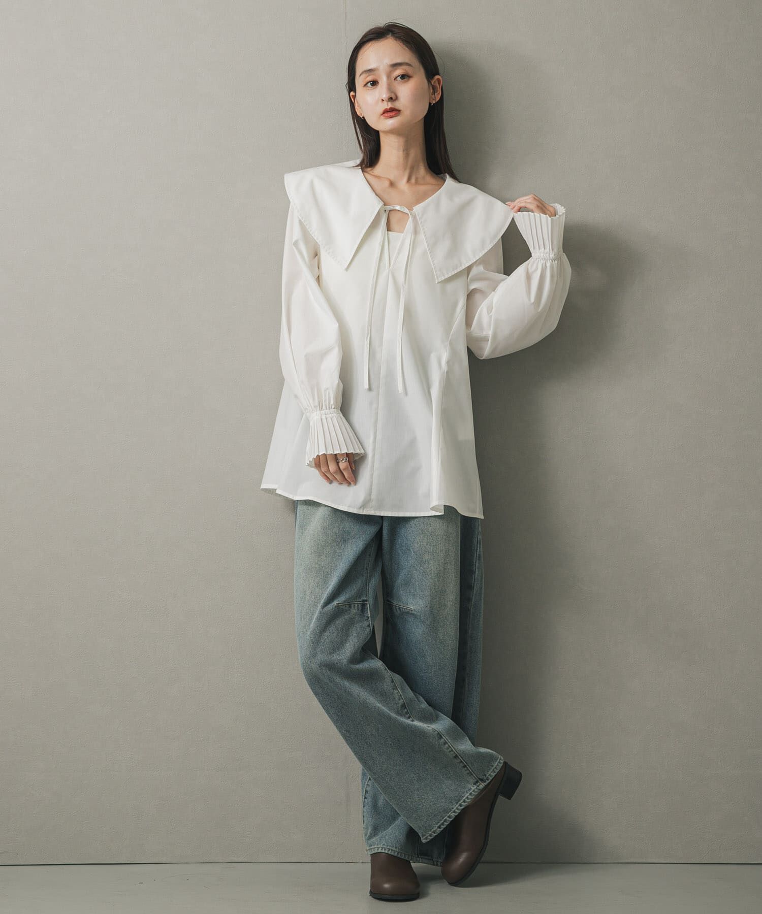 SENSE OF PLACE by URBAN RESEARCH「ビッグカラーカフスプリーツブラウス」|シャツ・ブラウス|