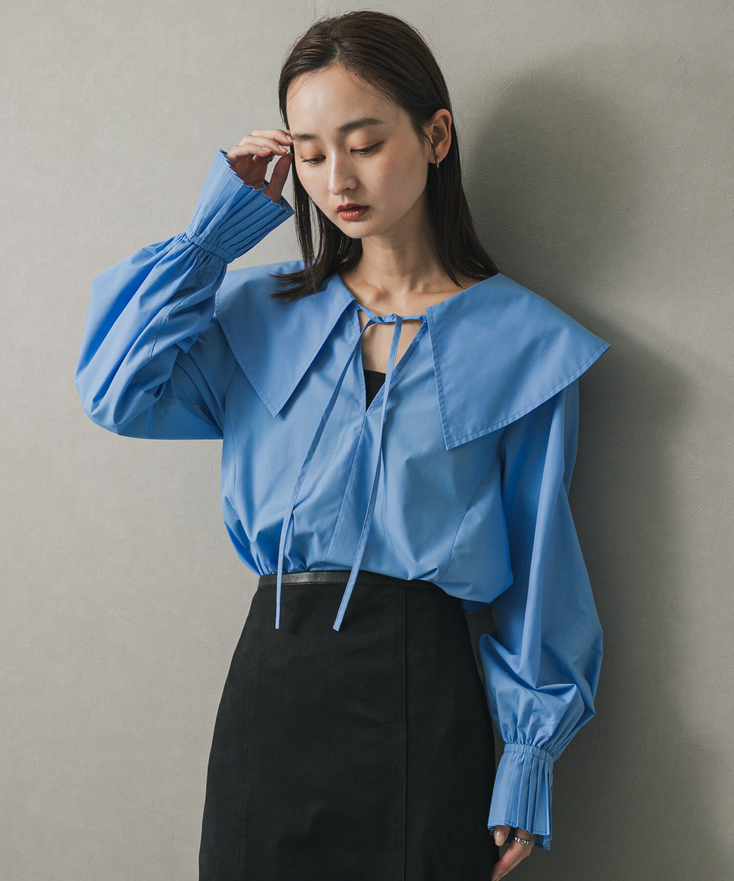 SENSE OF PLACE by URBAN RESEARCH「ビッグカラーカフスプリーツブラウス」|シャツ・ブラウス|