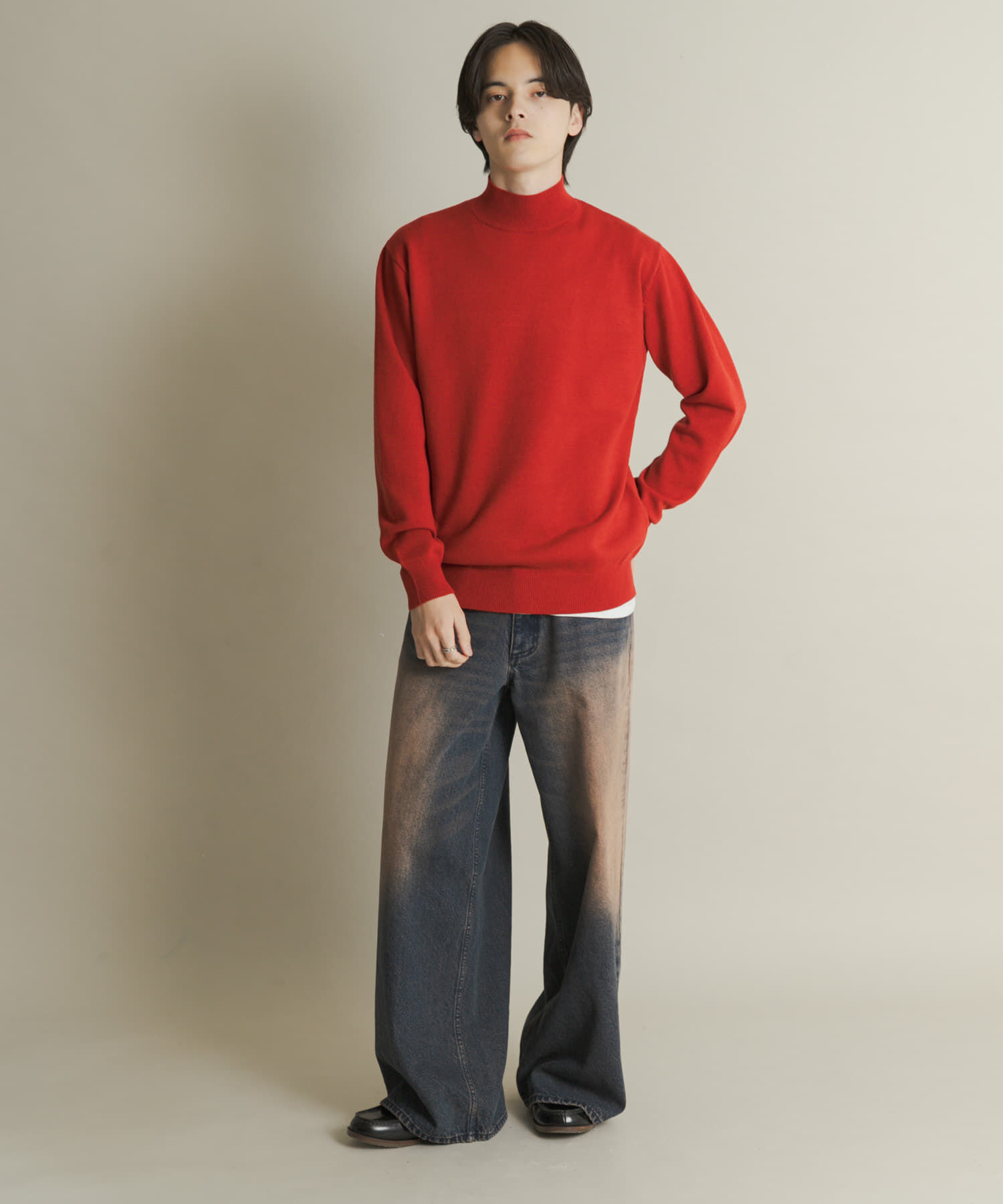 SENSE OF PLACE by URBAN RESEARCH「『一部WEB限定カラー』『洗濯可/毛玉防止』ストレッチモックネックニット」|ニット・セーター|