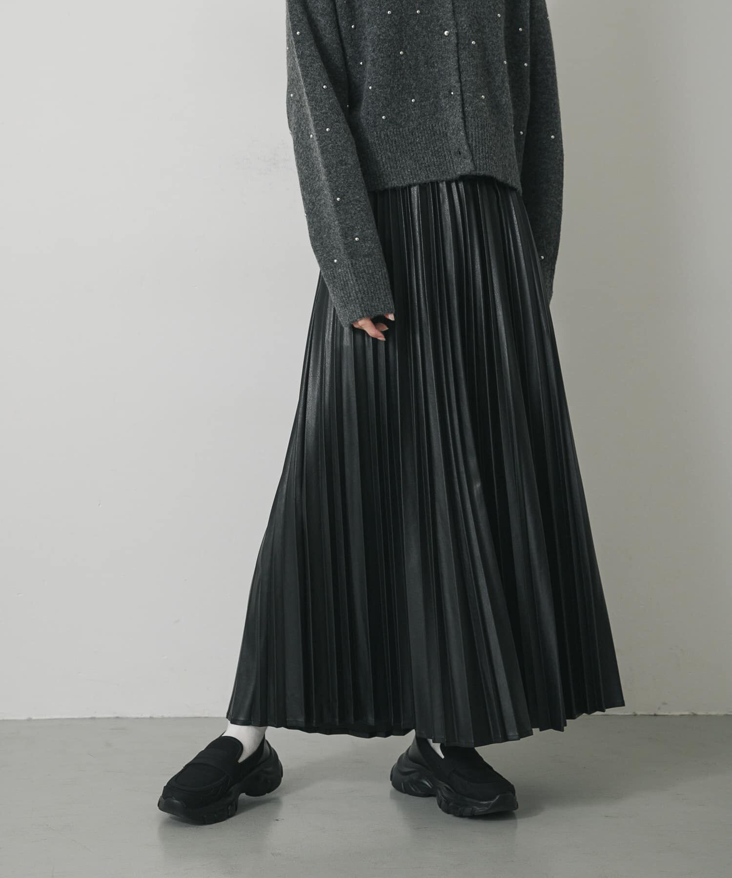 SENSE OF PLACE by URBAN RESEARCH「FLプリーツスカート」|スカート|ブラック