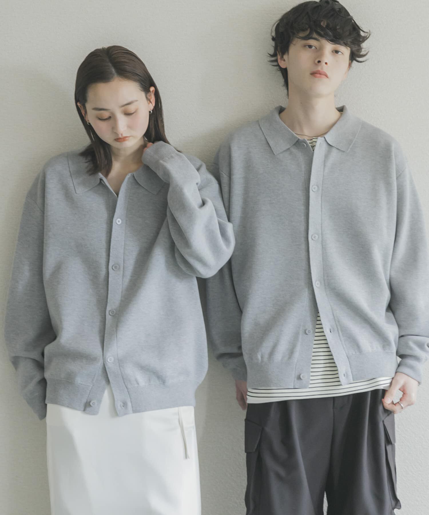 SENSE OF PLACE by URBAN RESEARCH「『ユニセックス』『洗濯可』スウェットライクポロカーディガン」|カーディガン|