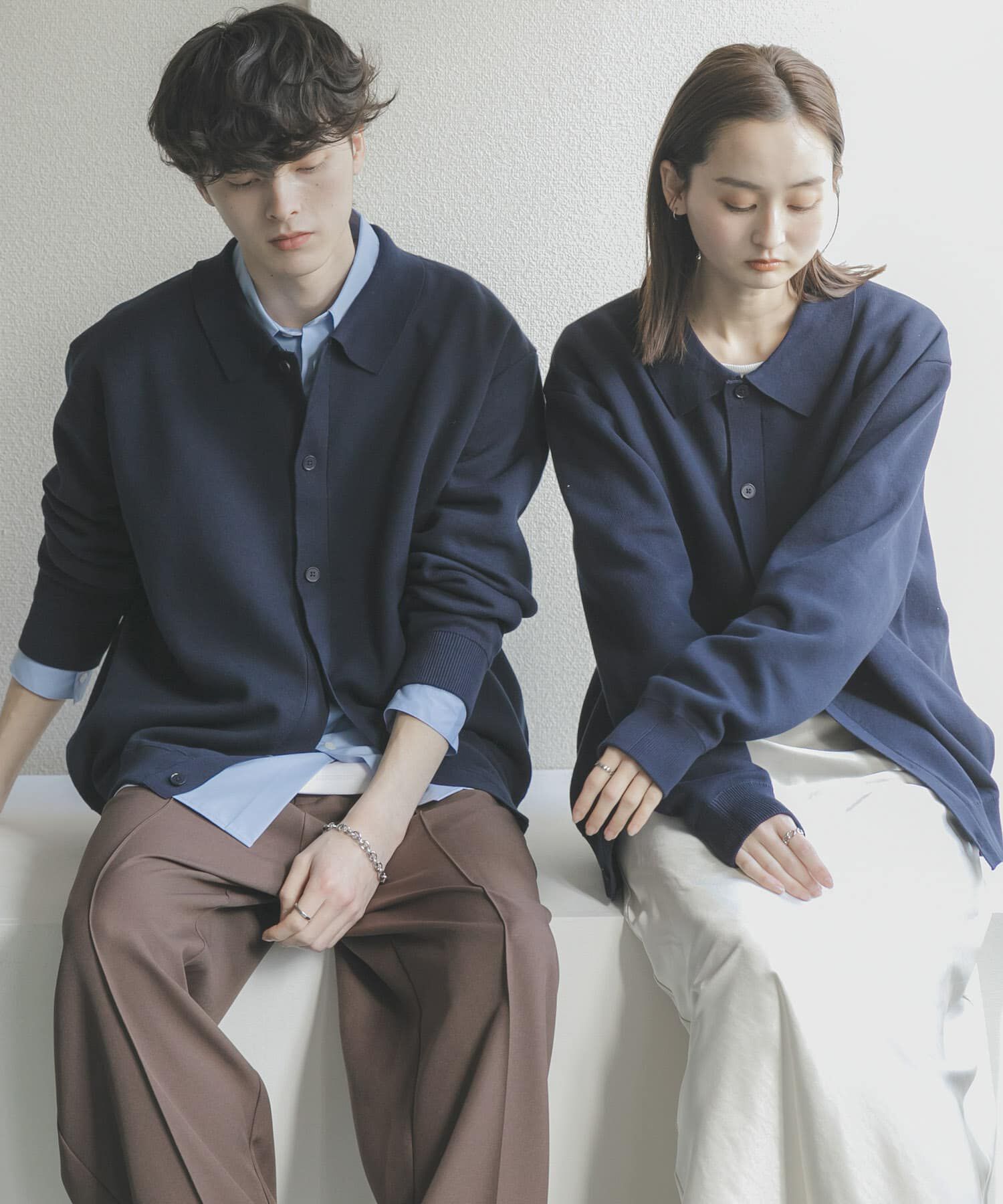 SENSE OF PLACE by URBAN RESEARCH「『ユニセックス』『洗濯可』スウェットライクポロカーディガン」|カーディガン|