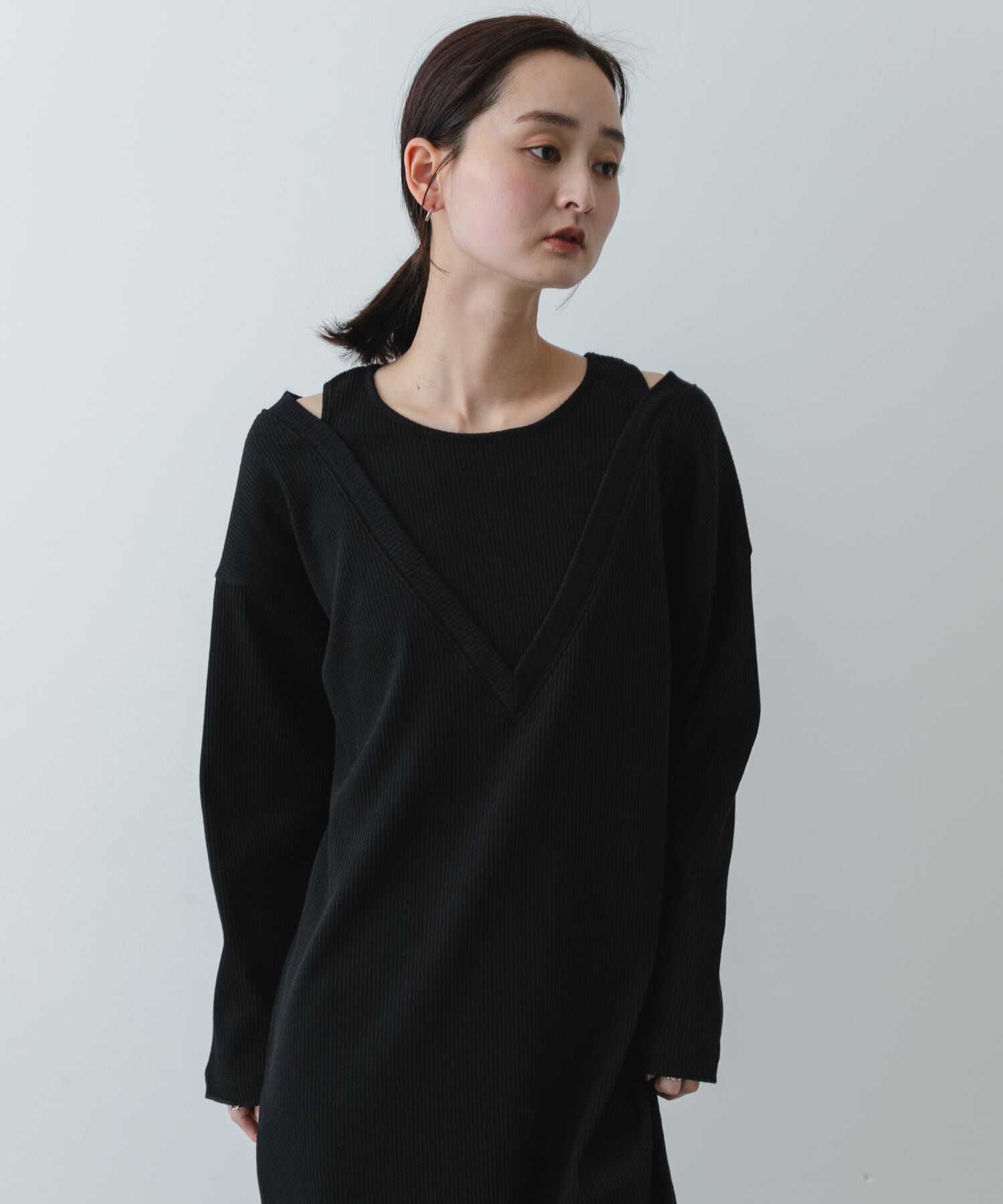SENSE OF PLACE by URBAN RESEARCH「レイヤードネックリブワンピース」|ワンピース|