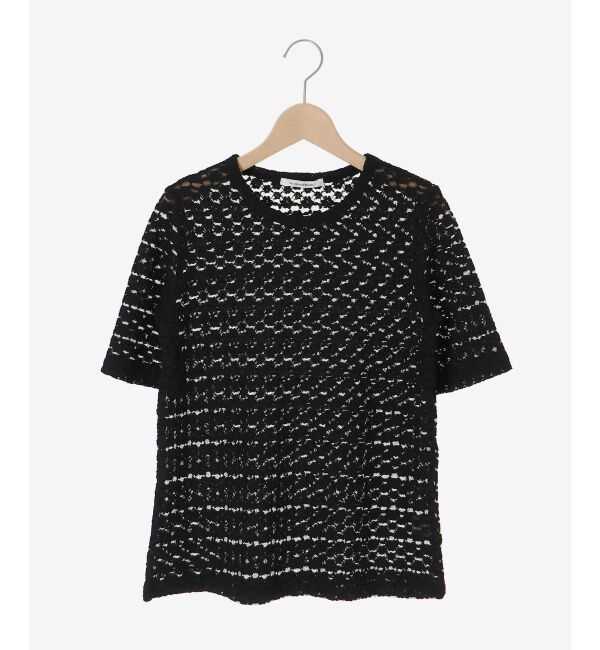  「《WEB限定アイテム》ストレッチレースハーフスリーブプルオーバー」|Tシャツ・カットソー|