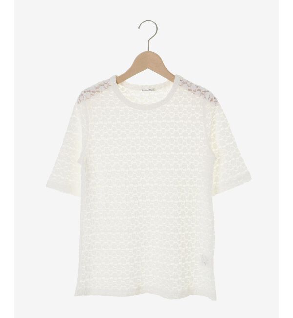  「《WEB限定アイテム》ストレッチレースハーフスリーブプルオーバー」|Tシャツ・カットソー|