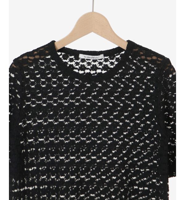  「《WEB限定アイテム》ストレッチレースハーフスリーブプルオーバー」|Tシャツ・カットソー|