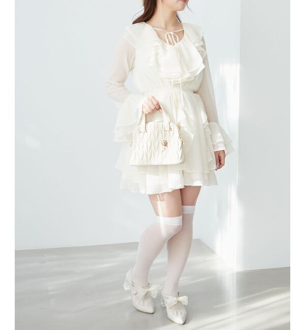  「エアリーラッフルフリルミニワンピース」|ワンピース|