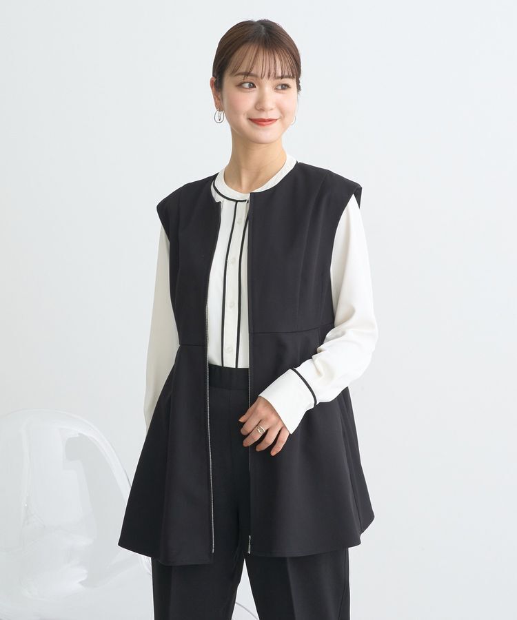 earth music&ecology「ペプラムジップジレ」|ベスト・ジレ|