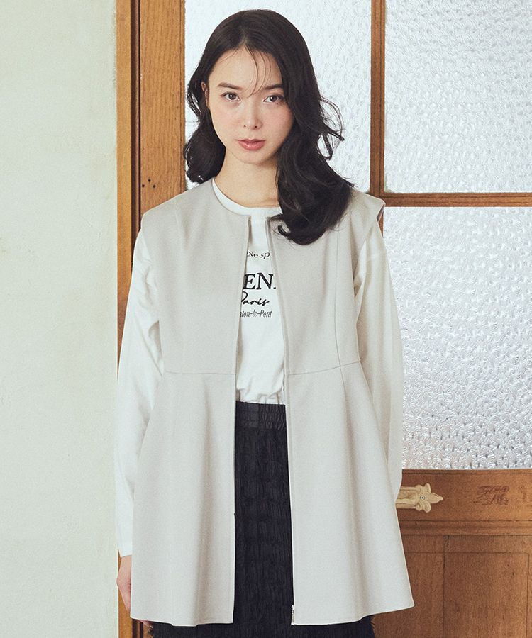 earth music&ecology「ペプラムジップジレ」|ベスト・ジレ|