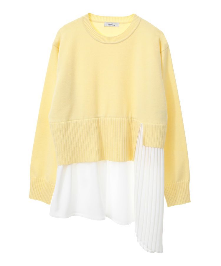 earth music&ecology「アシンメトリープリーツドッキングプルオーバー」|チュニック|