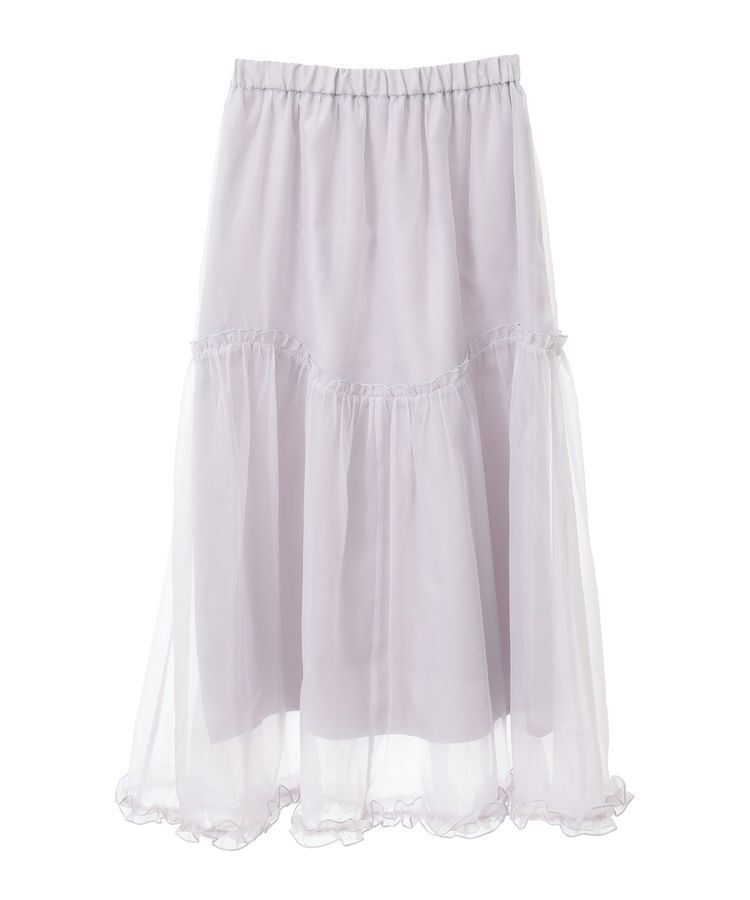 earth music&ecology「オーガンジーフリルヘムスカート」|フレア|