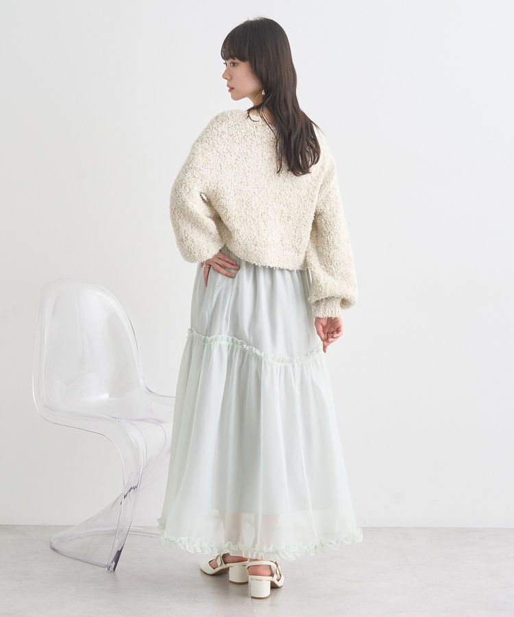earth music&ecology「オーガンジーフリルヘムスカート」|フレア|