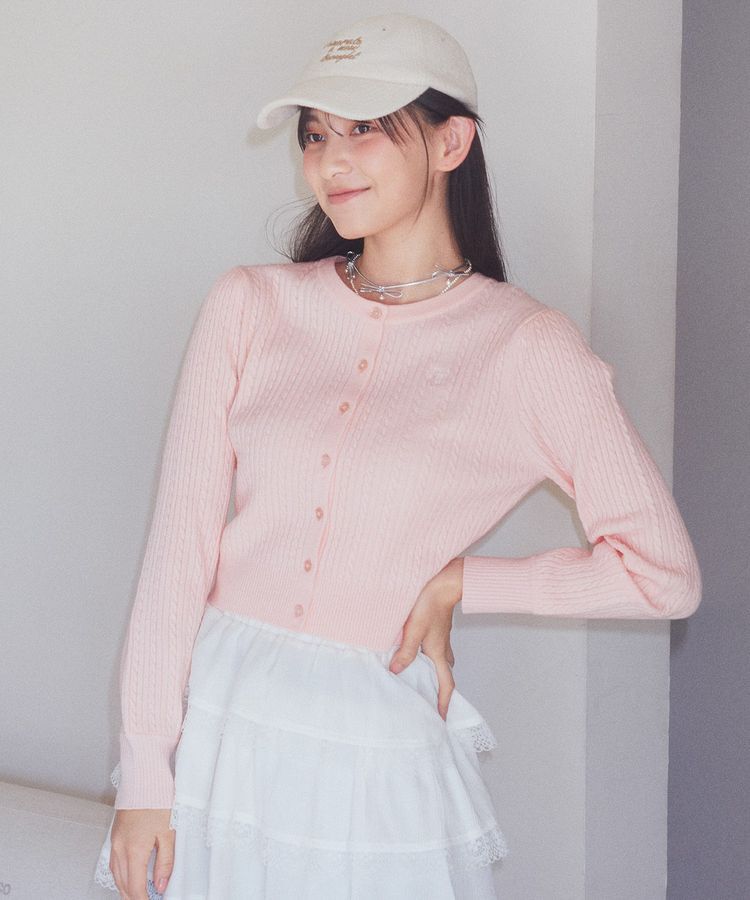 earth music&ecology「ミニケーブルコンパクトカーディガン」|カーディガン|