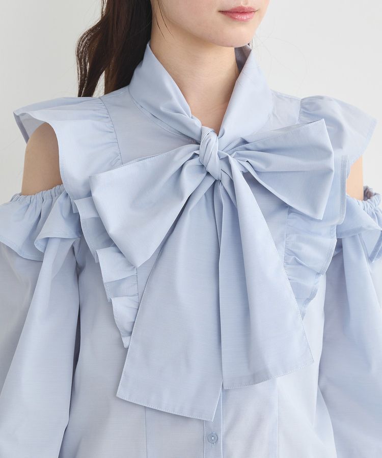 earth music&ecology「リボンラッフルブラウス」|シャツ・ブラウス|