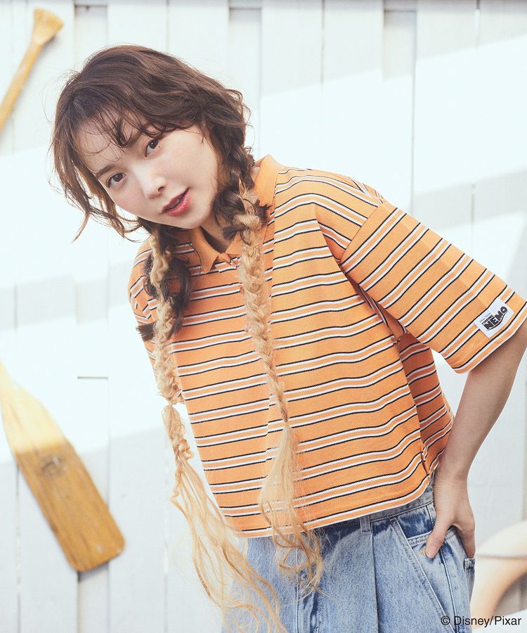 earth music&ecology「Finding Nemo/ボーダーポロシャツ」|Tシャツ・カットソー|Orange