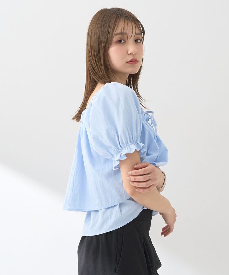 earth music&ecology「スクエアフロントリボンブラウス」|シャツ・ブラウス|