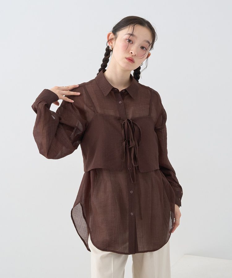 earth music&ecology「SET2点シャツ＋ビスチェ」|シャツ・ブラウス|