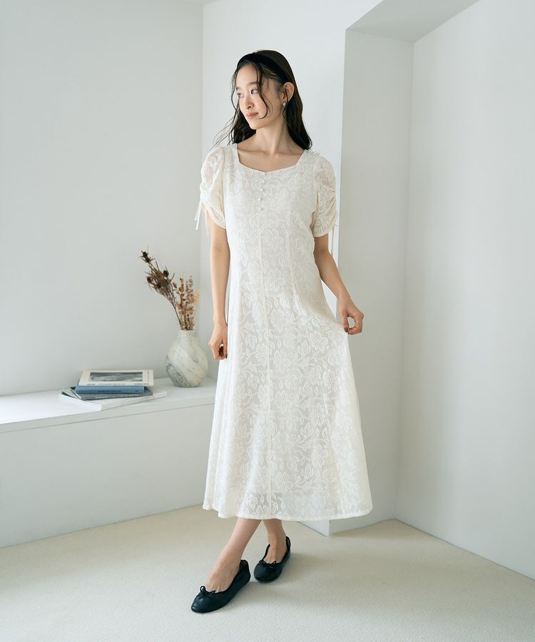 earth music&ecology「パネル切り替えレースワンピース」|ワンピース|