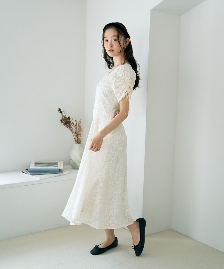 earth music&ecology「パネル切り替えレースワンピース」|ワンピース|