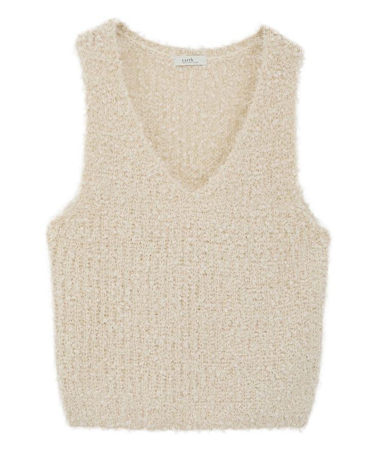 earth music&ecology「ポンポンヤーンベスト」|ベスト・ジレ|