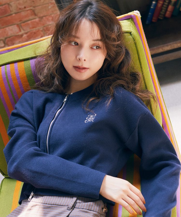 earth music&ecology「ダブルジップロゴニットプルオーバー」|ニット・セーター|