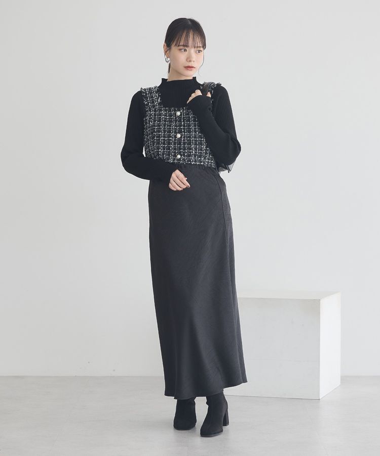 earth music&ecology「フリンジツイードビスチェ」|ベスト・ジレ|