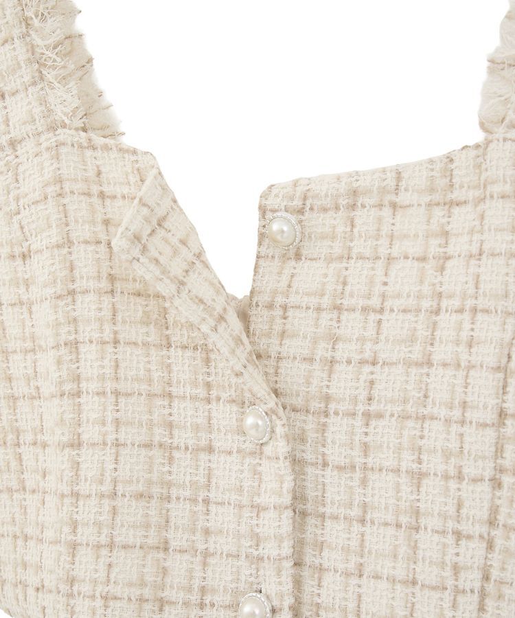 earth music&ecology「フリンジツイードビスチェ」|ベスト・ジレ|