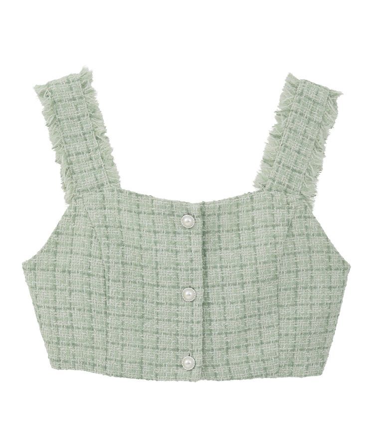 earth music&ecology「フリンジツイードビスチェ」|ベスト・ジレ|