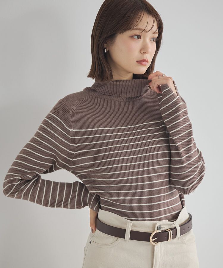 earth music&ecology「レンチング(TM)エコヴェロ(TM)(リブタートル)」|ニット・セーター|Border