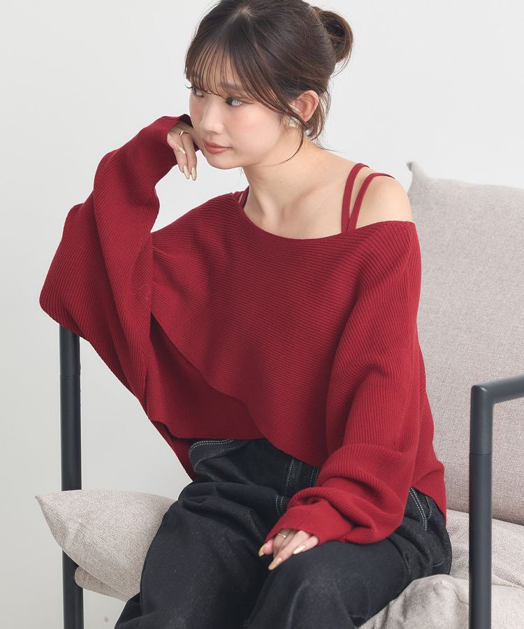 earth music&ecology「SET2点クロスニット+キャミソール」|ニット・セーター|