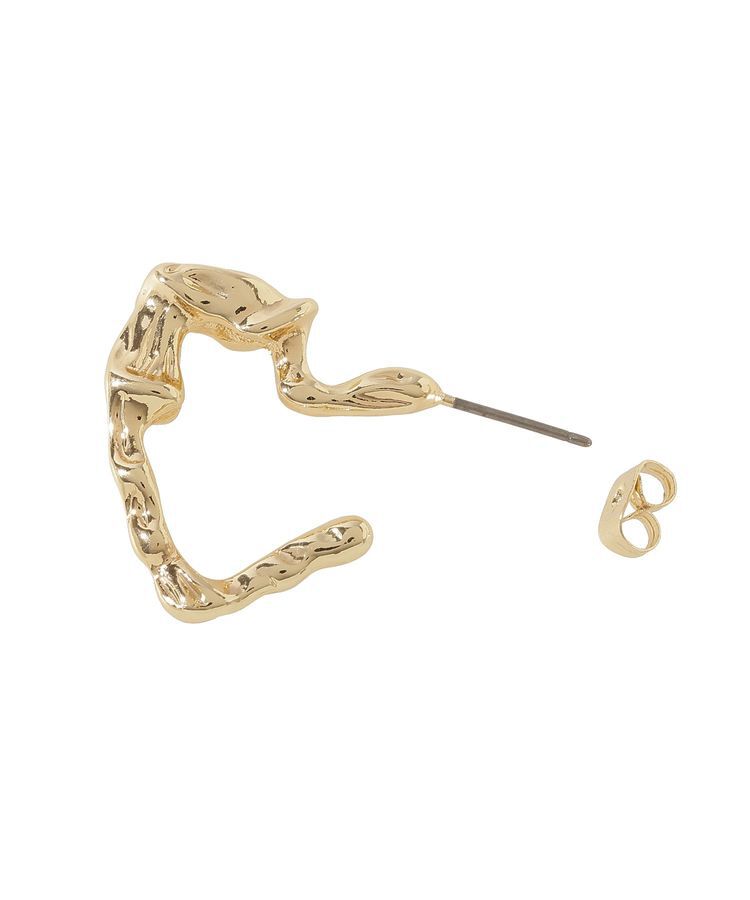 earth music&ecology「メタリックハートフープピアス」|ピアス|