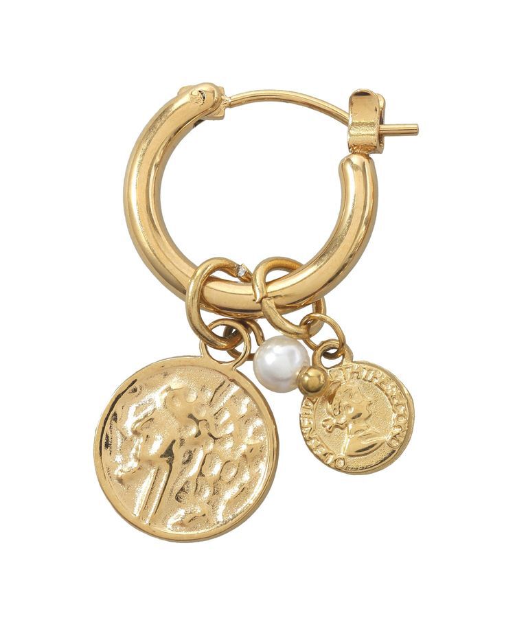 earth music&ecology「【ステンレス】コインフープピアス」|ピアス|